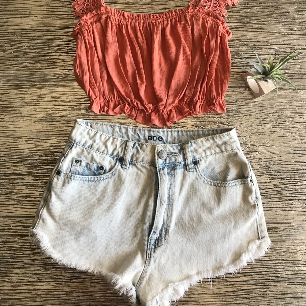 BDG Urban Outfitters High Waist Light Denim Shorts